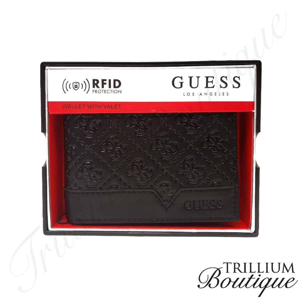 GUESS RFID Protection Black Wallet & Valet NWT - Picture 2 of 9